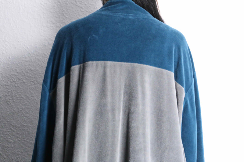 "KING SIZE" bi-color loose velours track jacket
