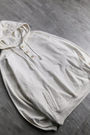 ivory henley neck cotton denim hoodie