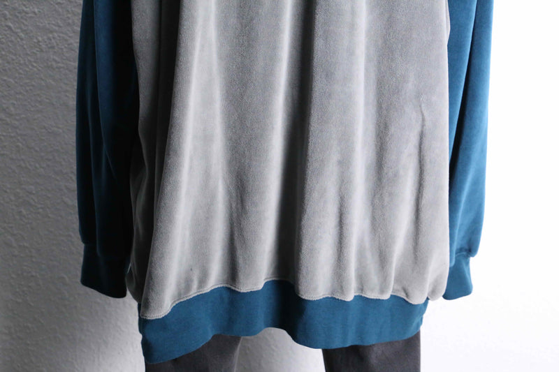 "KING SIZE" bi-color loose velours track jacket