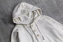 ivory henley neck cotton denim hoodie
