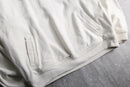 ivory henley neck cotton denim hoodie