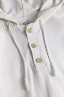ivory henley neck cotton denim hoodie