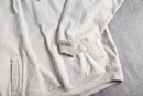 ivory henley neck cotton denim hoodie