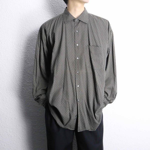 “PERRY ELLIS” total pattern cotton shirt
