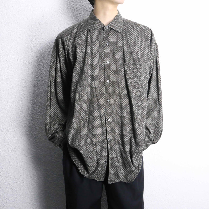 “PERRY ELLIS” total pattern cotton shirt