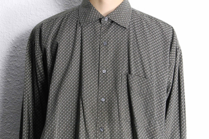 “PERRY ELLIS” total pattern cotton shirt