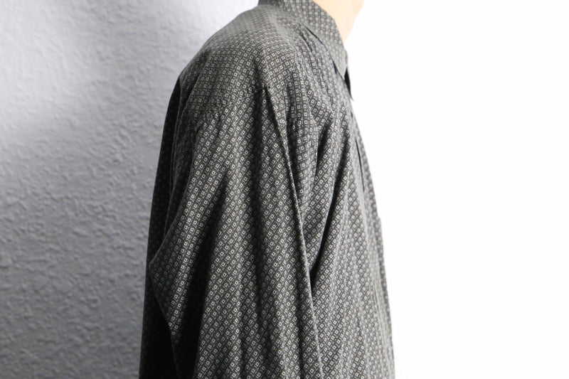 “PERRY ELLIS” total pattern cotton shirt