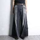 "Re:make" flare black denim pants