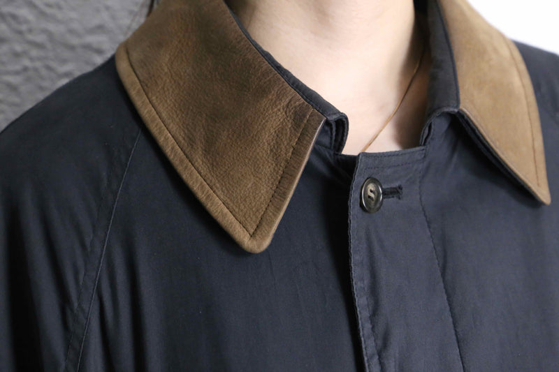 ”RALPH Ralph Lauren” leather switch smooth balmacaan coat