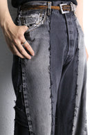 "Re:make" flare black denim pants