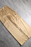 “DKNY JEANS” golden satin wide straight cargo pants