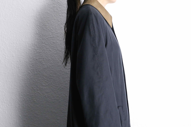 ”RALPH Ralph Lauren” leather switch smooth balmacaan coat