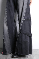 "Re:make" flare black denim pants