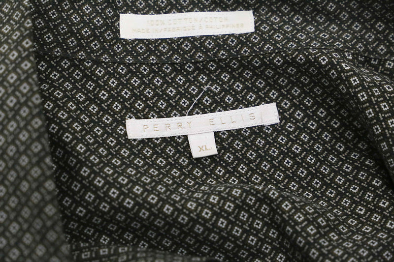 “PERRY ELLIS” total pattern cotton shirt