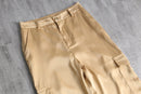 “DKNY JEANS” golden satin wide straight cargo pants