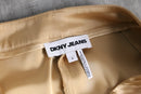 “DKNY JEANS” golden satin wide straight cargo pants