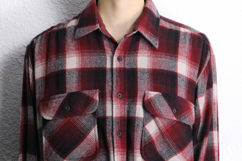 red base tartan check shirt