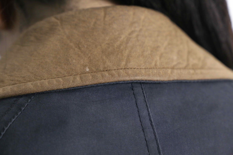 ”RALPH Ralph Lauren” leather switch smooth balmacaan coat