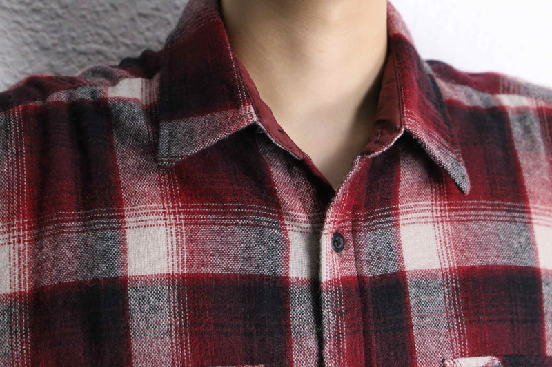 red base tartan check shirt
