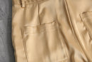 “DKNY JEANS” golden satin wide straight cargo pants