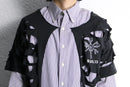 "Re:make" damaged layered stripe shirt