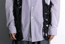 "Re:make" damaged layered stripe shirt