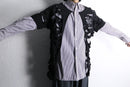 "Re:make" damaged layered stripe shirt