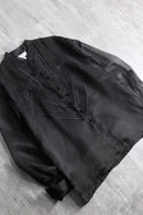 black sheer silk embroidered china shirt