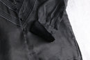 black sheer silk embroidered china shirt