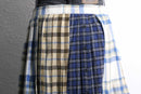 "Re:make" many check docking wrap layered skirt
