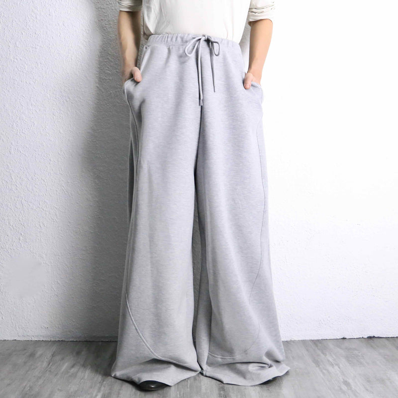 light gray color buggy flare sweat pants