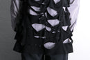 "Re:make" damaged layered stripe shirt