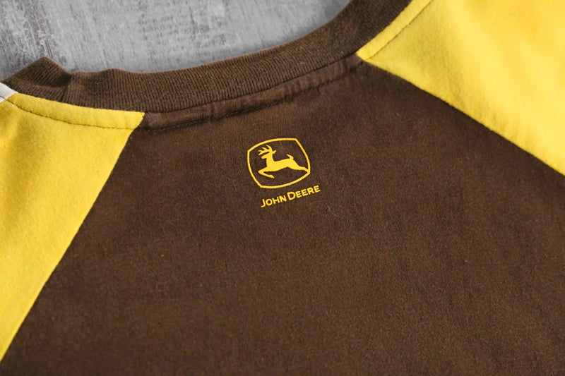 brown×yellow raglan tee