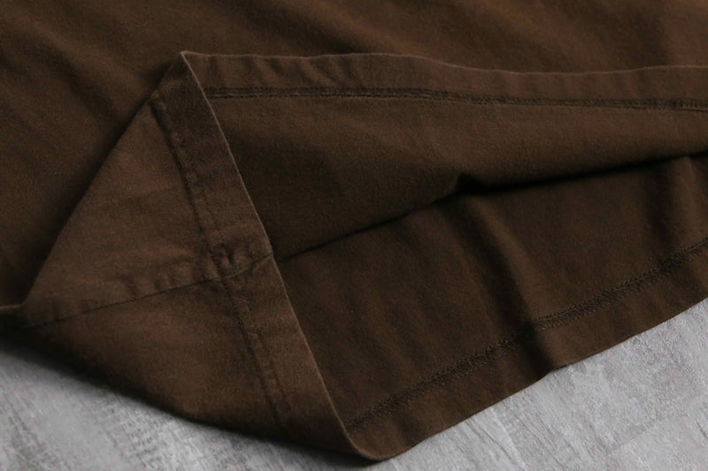 brown×yellow raglan tee