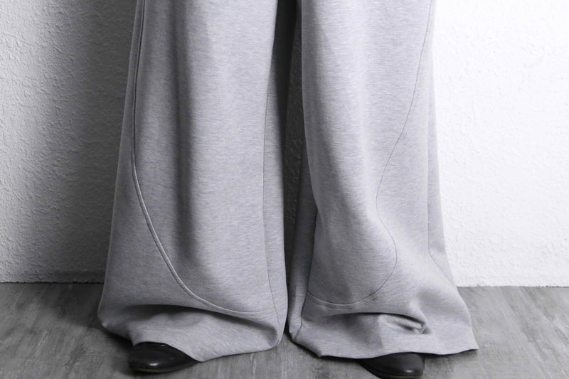 light gray color buggy flare sweat pants