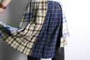 "Re:make" many check docking wrap layered skirt