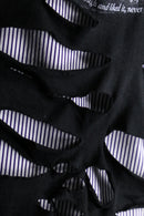 "Re:make" damaged layered stripe shirt