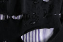 "Re:make" damaged layered stripe shirt