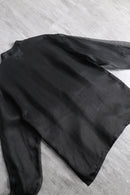 black sheer silk embroidered china shirt