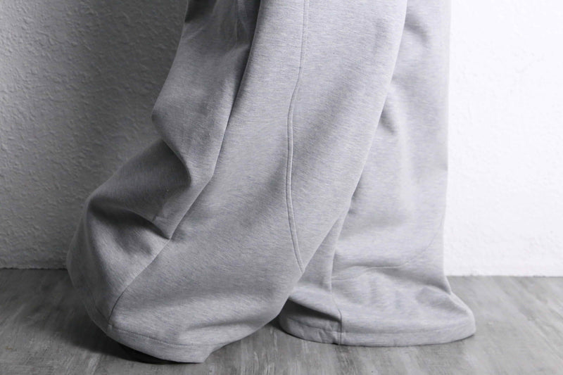 light gray color buggy flare sweat pants