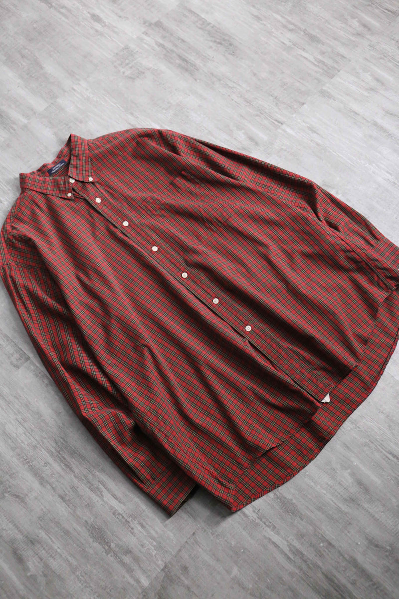 "Burberry" red burberry check shirt