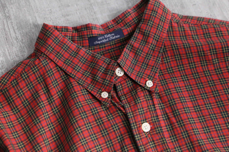 "Burberry" red burberry check shirt