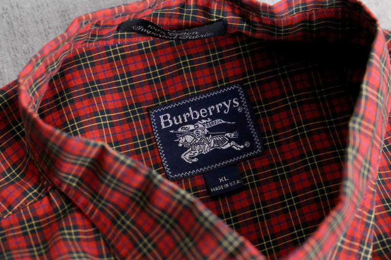 "Burberry" red burberry check shirt