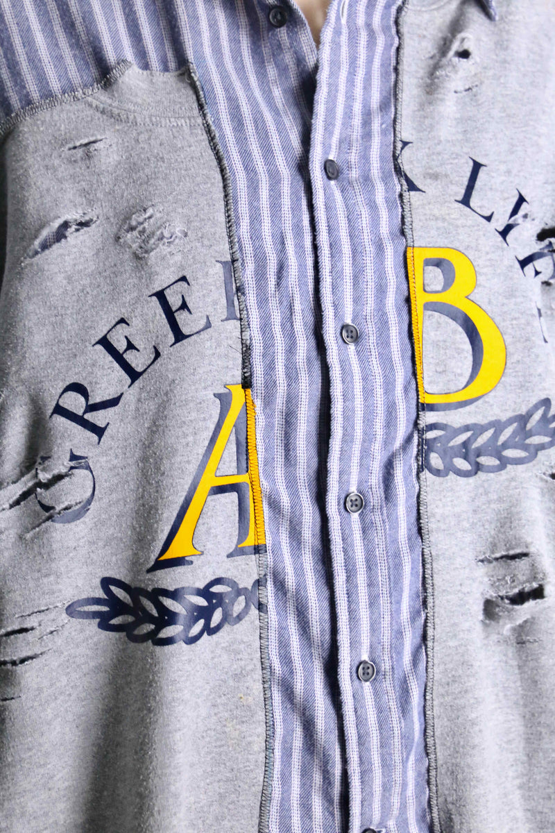 "Re:make" asymmetry&destroy sweat docking shirt
