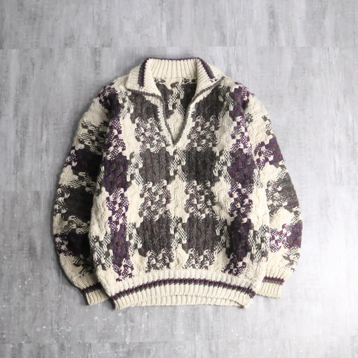 geometric pattern skipper knit