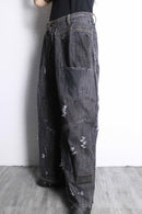 ''Re:make''buggy black denim pants