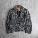 monotone tweed short fringe jacket
