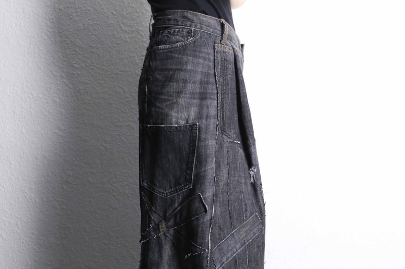 ''Re:make''buggy black denim pants