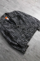 monotone tweed short fringe jacket