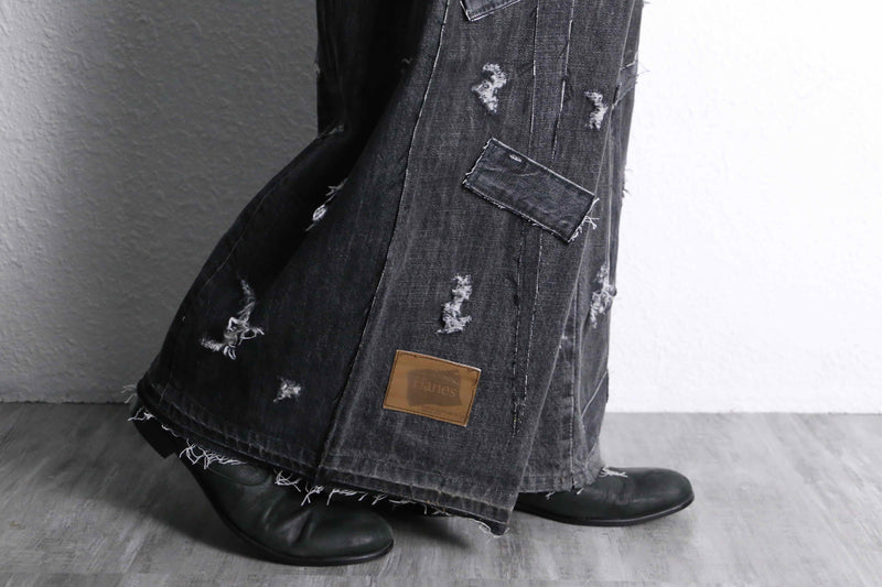 ''Re:make''buggy black denim pants